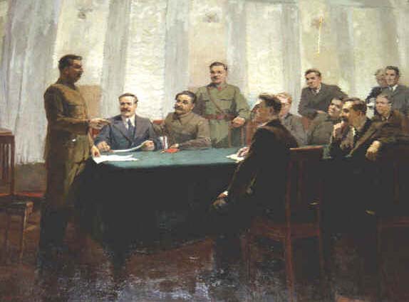 Сталин и члены Политбюро