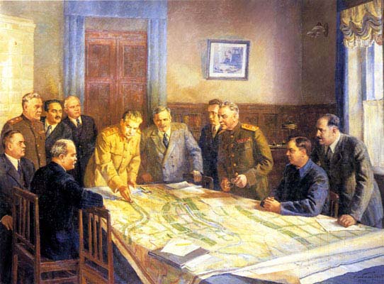 Сталин над картой лесонасаждений